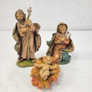 Fontanini Holy Family Baby Jesus Mary Joseph Nativity Figures Italy 4" 5"